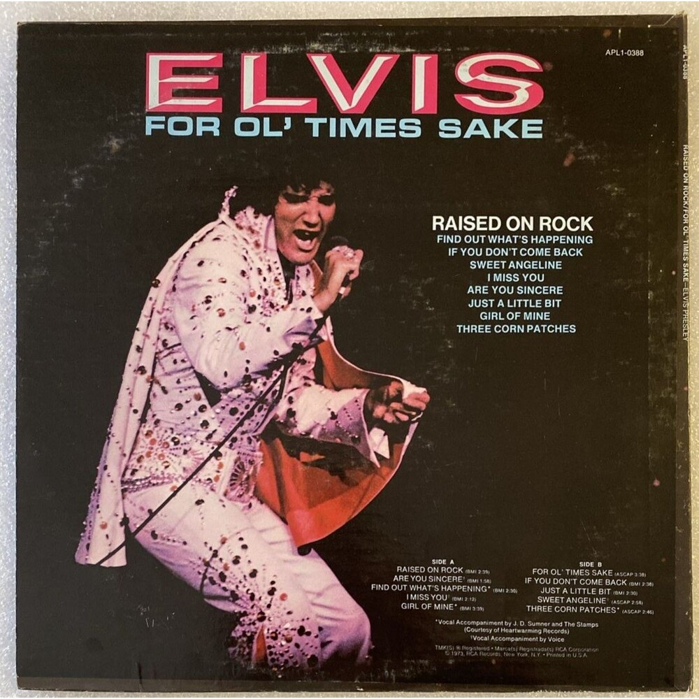 Elvis Raised On Rock / For Ol' Times Sake LP RCA APL1-0388 1970s Vinyl VG+/VG+ - Picture 2 of 5